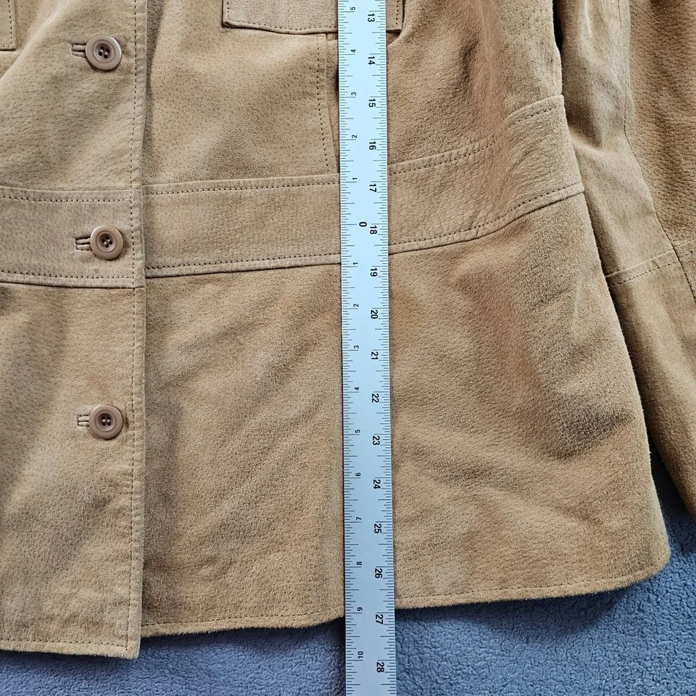 Lane Bryant Leather Jacket Womens 18/20 Brown Outer Shell Notch Lapel Button-Up - Picture 4 of 14